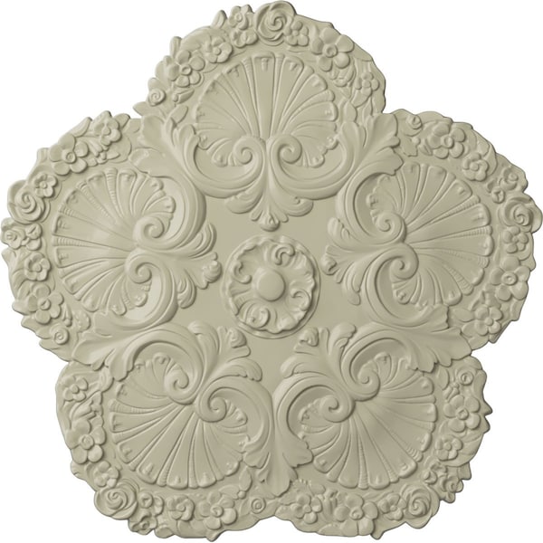 Ekena Millwork Shell Ceiling Medallion, Hand-Painted Clear Yellow, 25 5/8"OD x 1"P CM25SHCYF - main